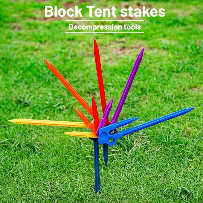 12 PCS Tent Stakes,AVOFOREST Heavy Duty Camping Stake Sturdy Novelty 8.1Inch Tent Pegs for Camping Patio, Garden, Canopies, Grassland, Outdoor (12pcs)