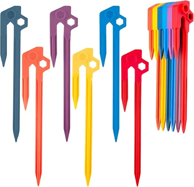 12 PCS Tent Stakes,AVOFOREST Heavy Duty Camping Stake Sturdy Novelty 8.1Inch Tent Pegs for Camping Patio, Garden, Canopies, Grassland, Outdoor (12pcs)