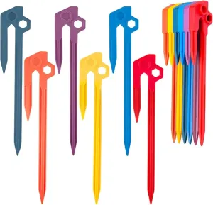 12 PCS Tent Stakes,AVOFOREST Heavy Duty Camping Stake Sturdy Novelty 8.1Inch Tent Pegs for Camping Patio, Garden, Canopies, Grassland, Outdoor (12pcs)