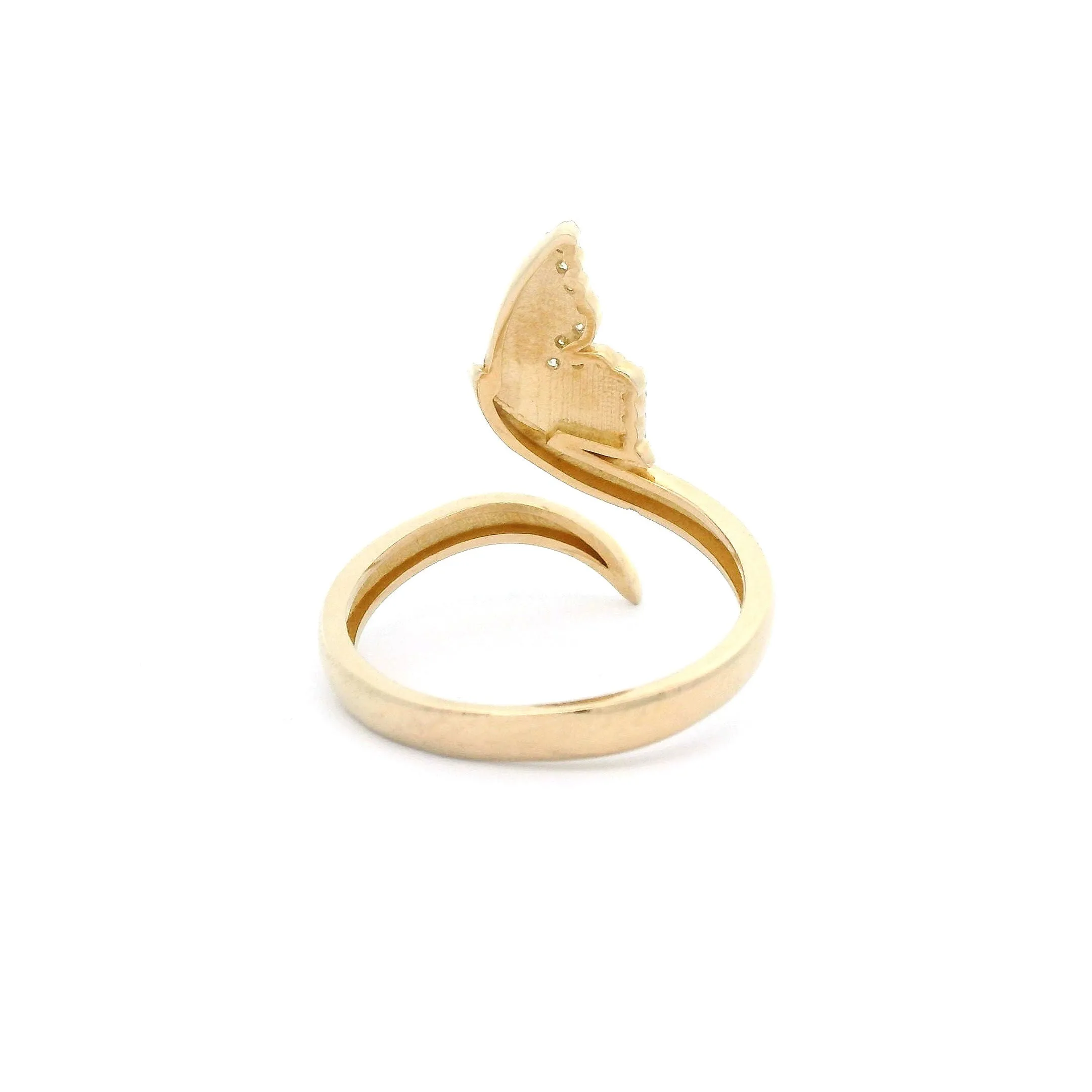 14k CZ Butterfly Open Ring