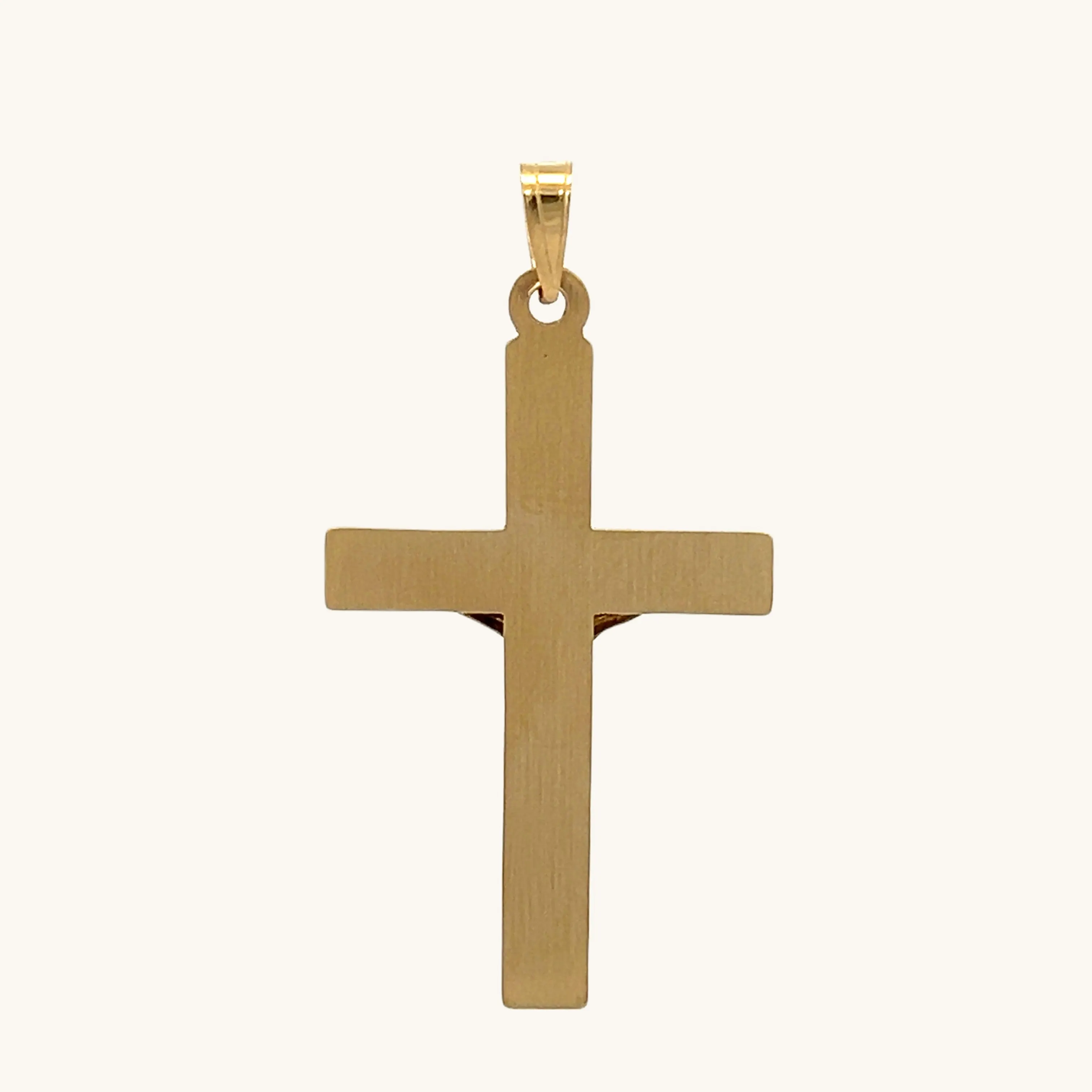14K TWO-TONE GOLD INRI CRUCIFIX PENDANT