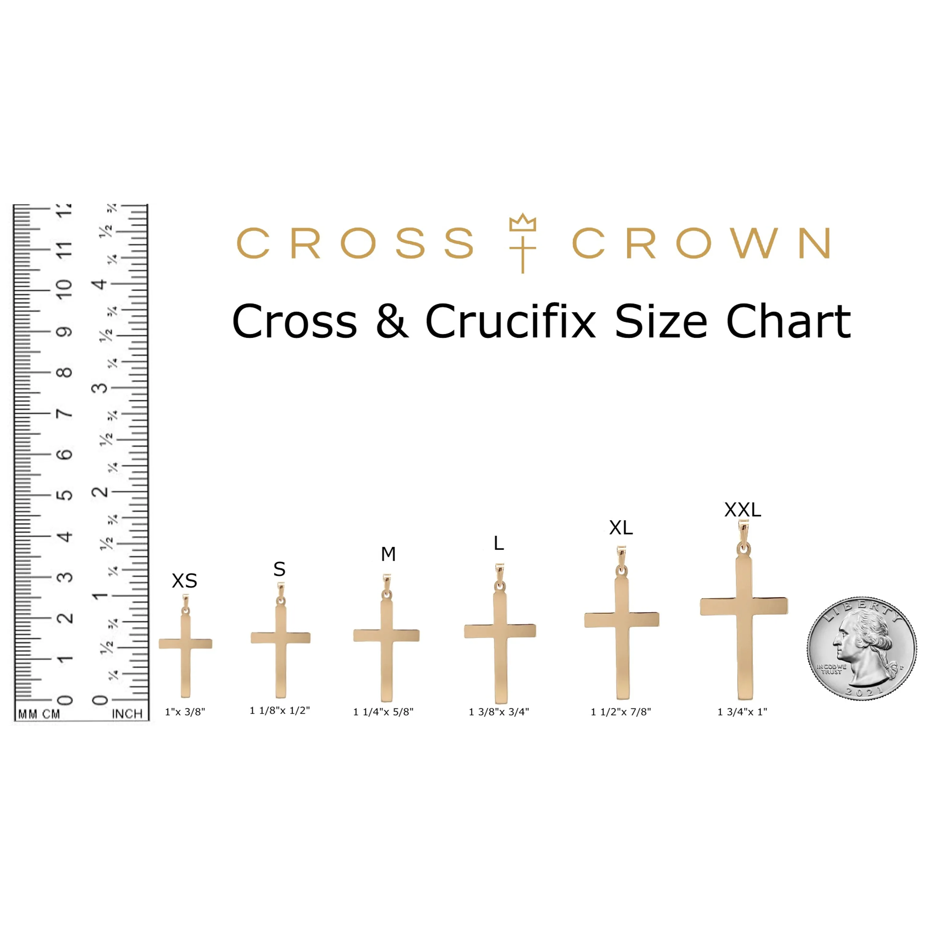 14K TWO-TONE GOLD INRI CRUCIFIX PENDANT