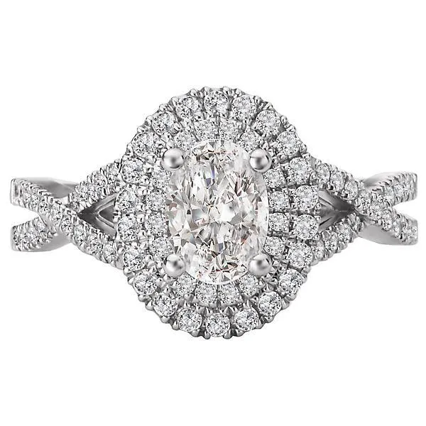 14kt Double Halo Engagement Ring