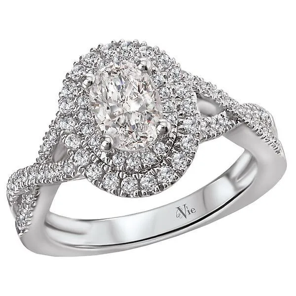 14kt Double Halo Engagement Ring