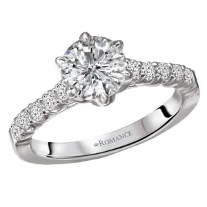 14kt Solitaire with Side Diamonds