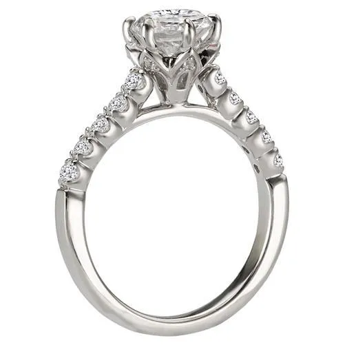 14kt Solitaire with Side Diamonds