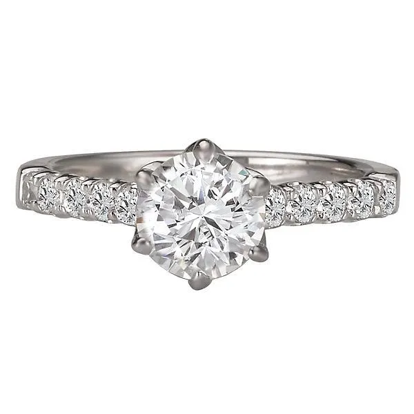 14kt Solitaire with Side Diamonds
