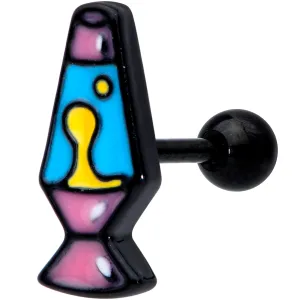 16 Gauge 1/4 Black Retro Lava Lamp Cartilage Tragus Earring