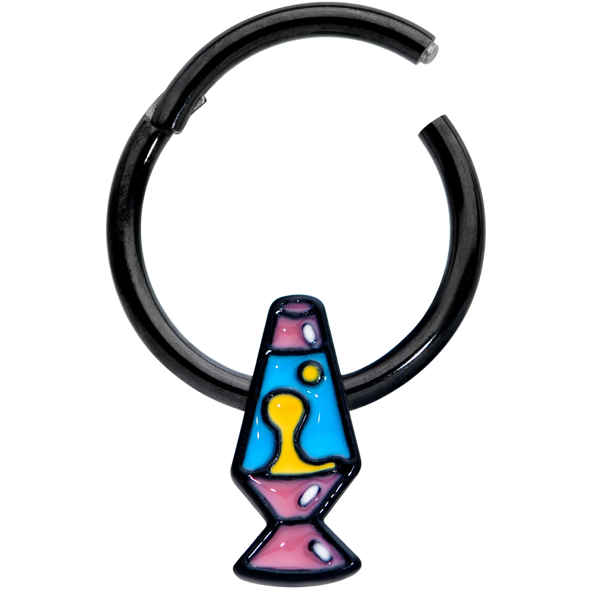 16 Gauge 3/8 Black Retro Lava Lamp Hinged Segment Ring