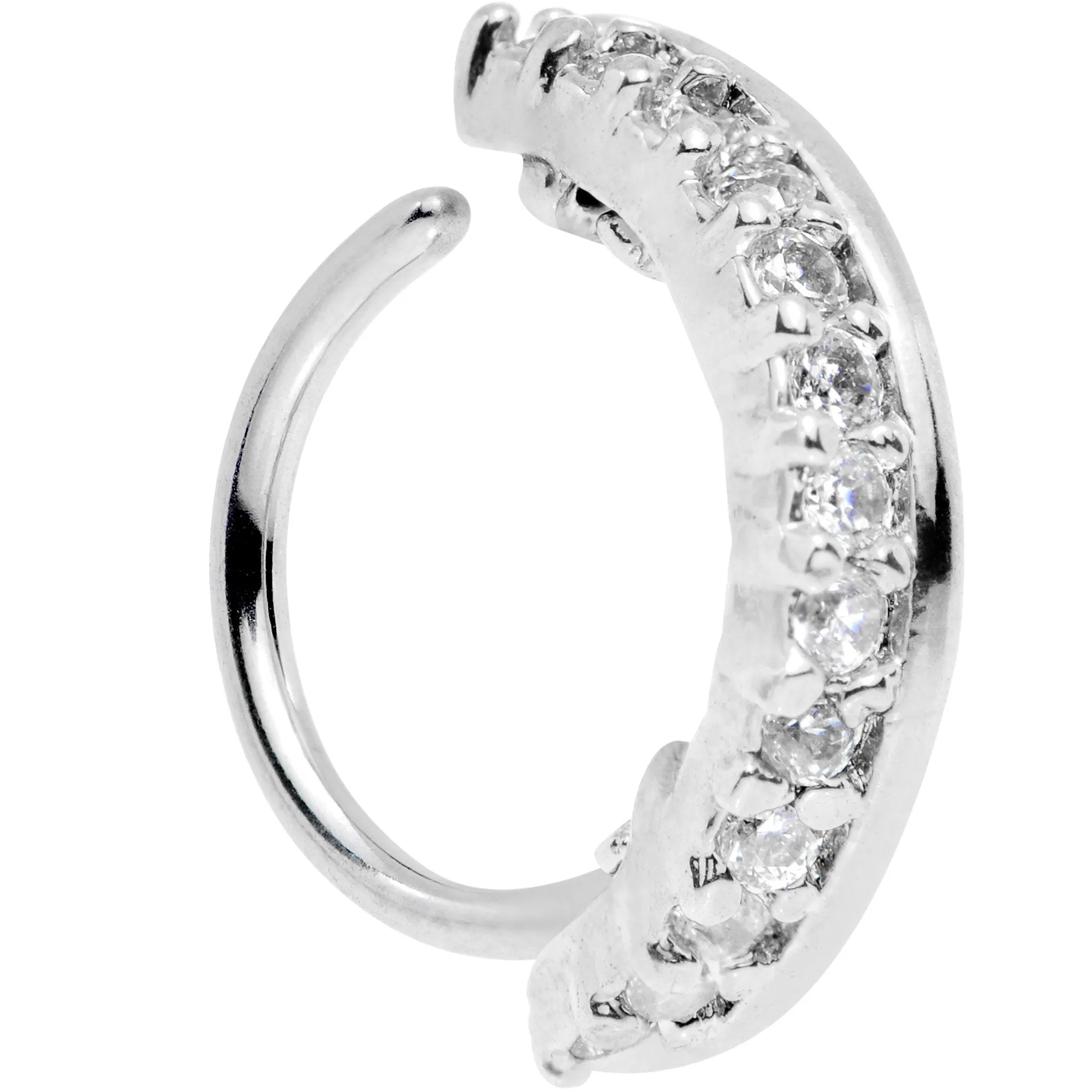 18 Gauge Clear CZ Gem Sleek Seamless Circular Ring