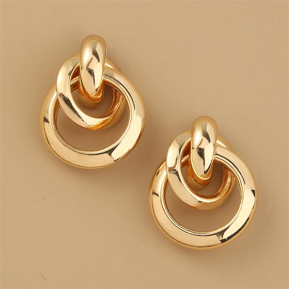 18K Gold-Plated Layered Drop Earrings