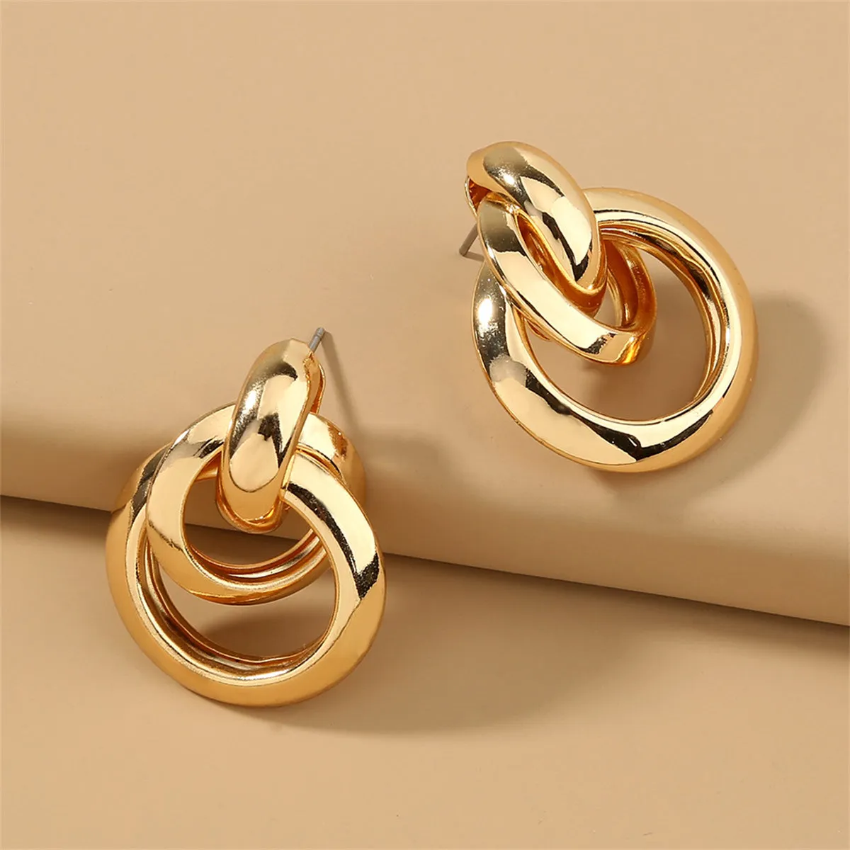 18K Gold-Plated Layered Drop Earrings