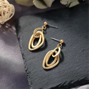 18K Gold-Plated Open Layer Drop Earrings