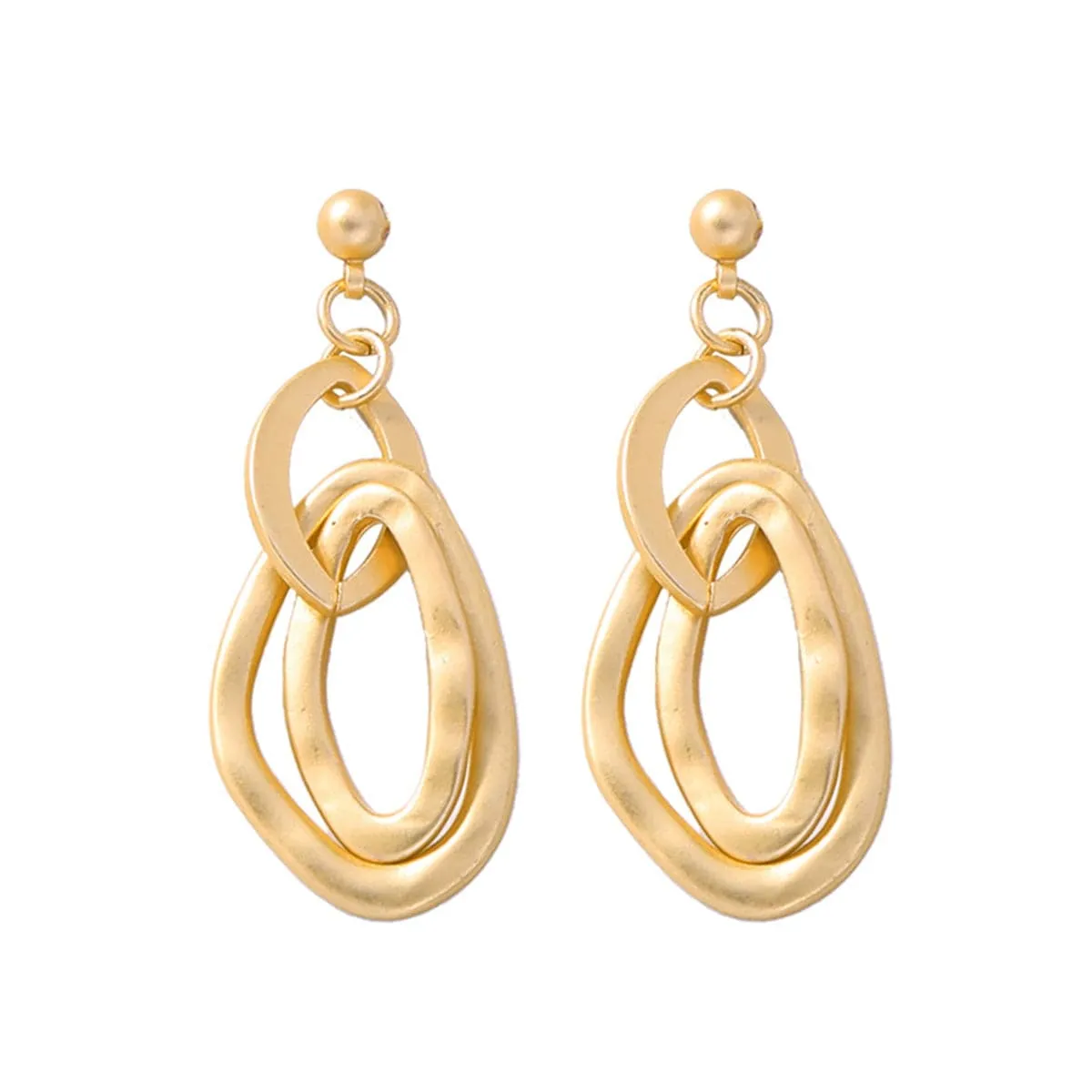18K Gold-Plated Open Layer Drop Earrings