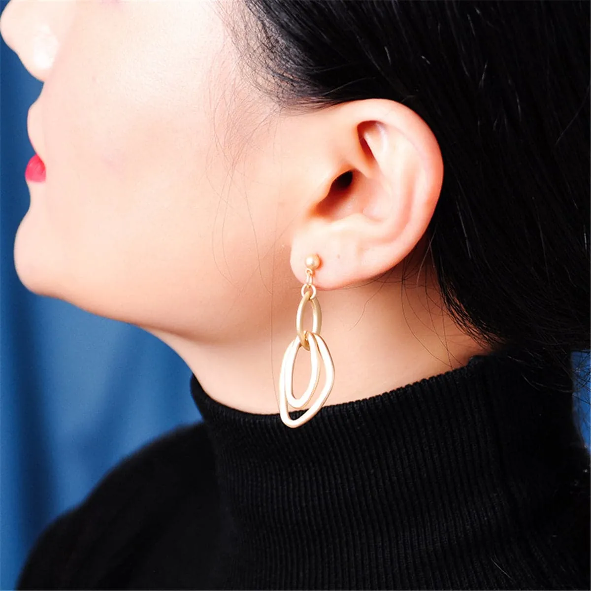 18K Gold-Plated Open Layer Drop Earrings