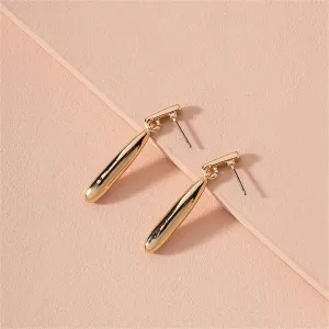 18K Gold-Plated Oval Drop Earrings