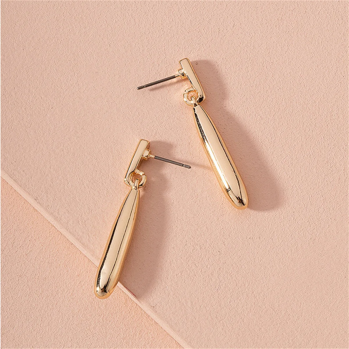 18K Gold-Plated Oval Drop Earrings