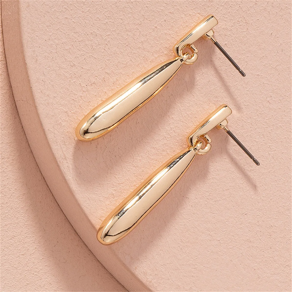 18K Gold-Plated Oval Drop Earrings