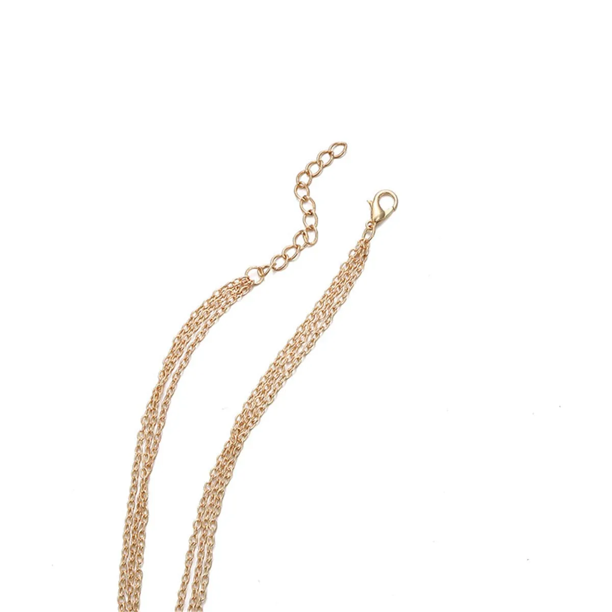 18K Gold-Plated Ring & Bar Layered Pendant Necklace
