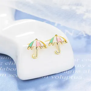 18K Gold-Plated Umbrella Stud Earrings