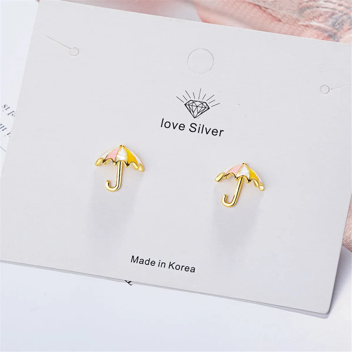 18K Gold-Plated Umbrella Stud Earrings