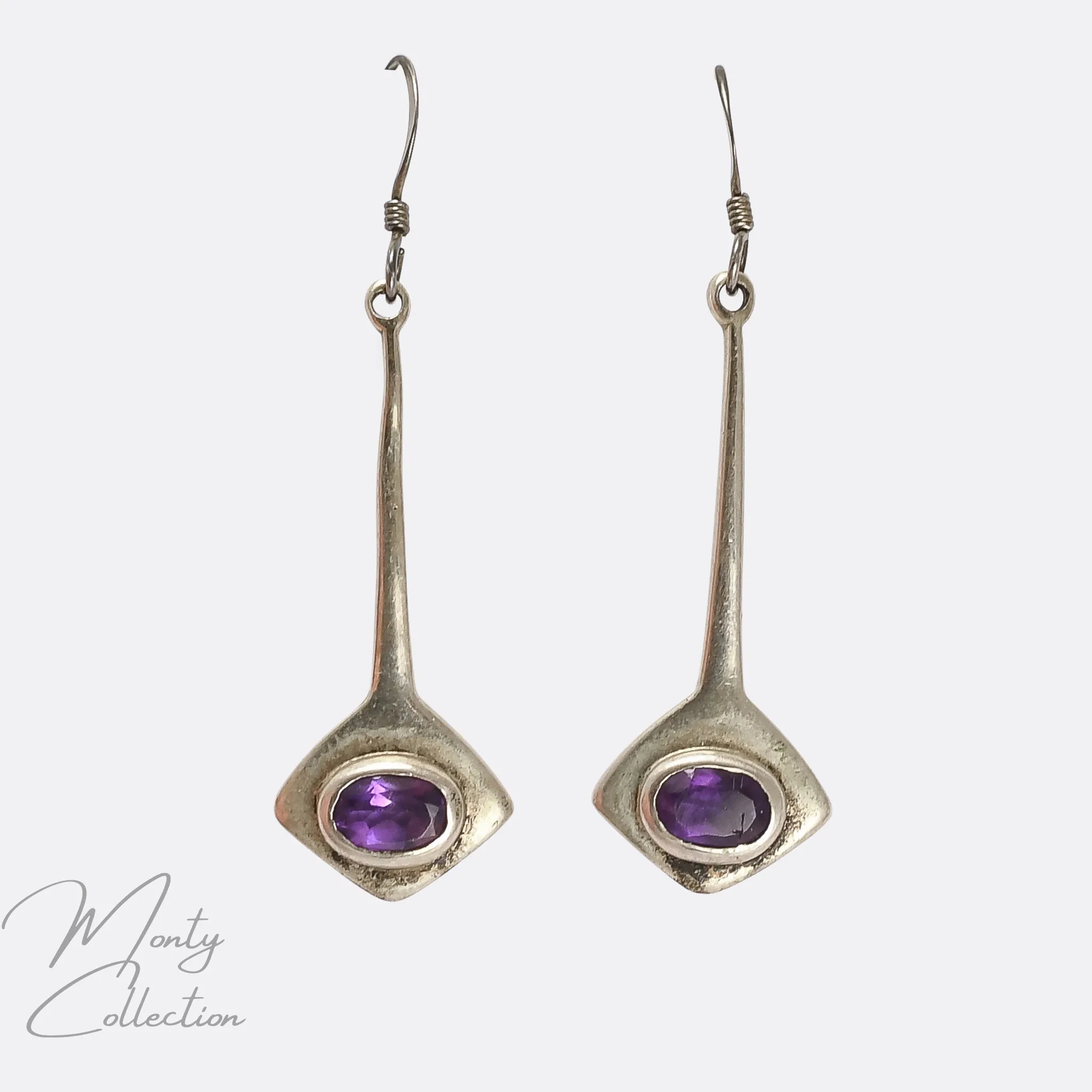 1960s Modernist Amethyst Earrings