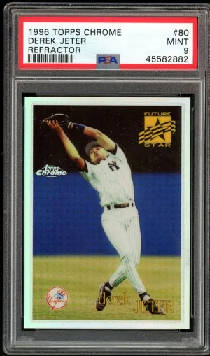 1996 Topps Chrome Refractor #80 Derek Jeter New York Yankees PSA 9 MINT