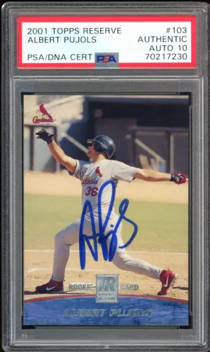 2001 Topps Reserve #103 Albert Pujols RC Rookie On Card PSA Authentic Auto 10