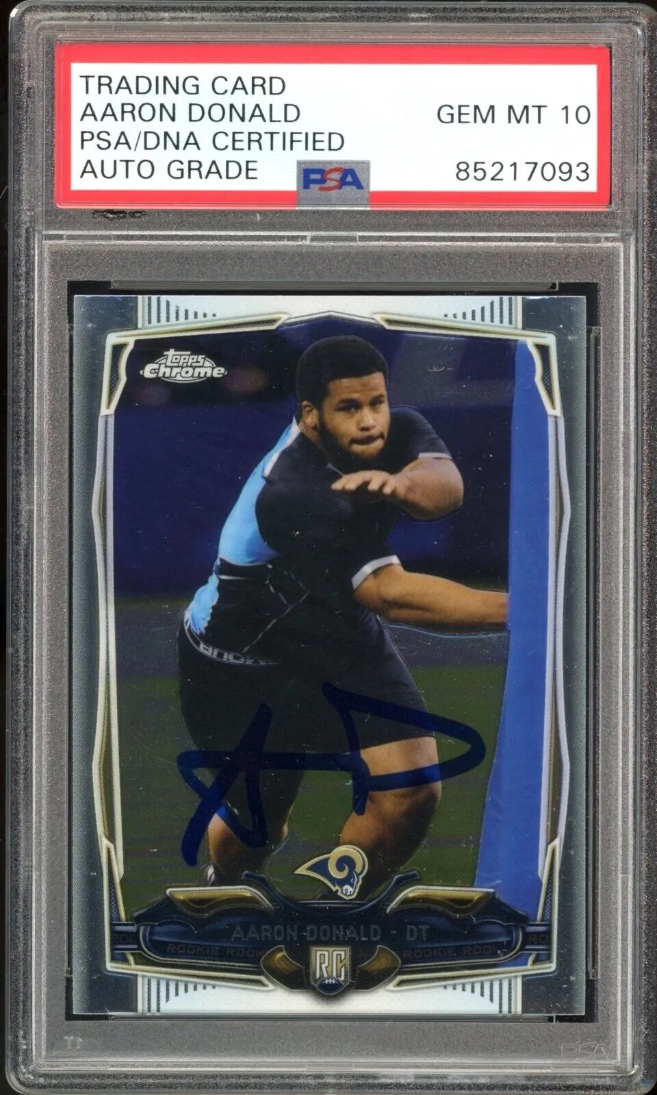 2014 Topps Chrome #175 Aaron Donald RC Rams PSA/DNA Auto Grade GEM MINT 10