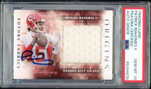 2018 Panini Origins Fabrics Jersey #FF4 Patrick Mahomes PSA/DNA Auto GEM MINT 10