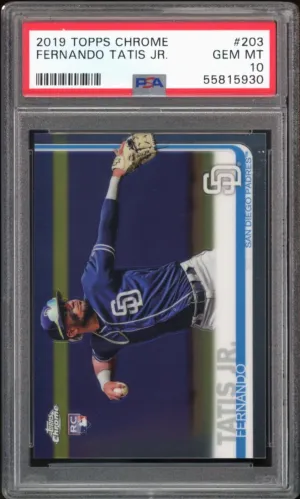 2019 Topps Chrome #203 Fernando Tatis Jr. RC Rookie Padres PSA 10 GEM MINT