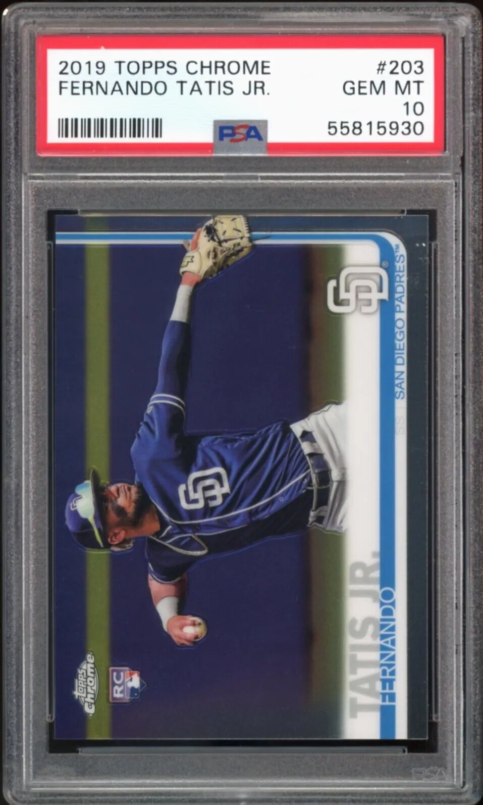 2019 Topps Chrome #203 Fernando Tatis Jr. RC Rookie Padres PSA 10 GEM MINT