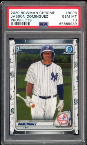2020 Bowman Chrome #BCP8 Jasson Dominguez RC Rookie Yankees PSA 10 GEM MINT