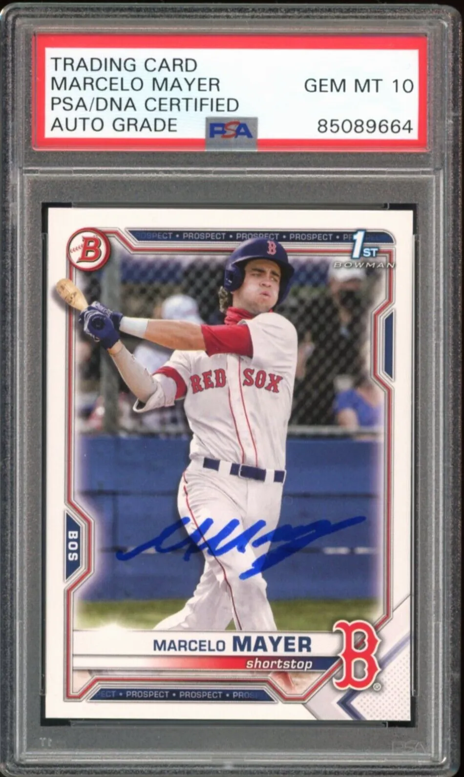 2021 Bowman Draft #BD-174 Marcelo Mayer Rookie RC PSA/DNA Auto GEM MINT 10