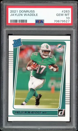 2021 Panini Donruss #263 Rated Rookie Jaylen Waddle Dolphins PSA GEM MINT 10