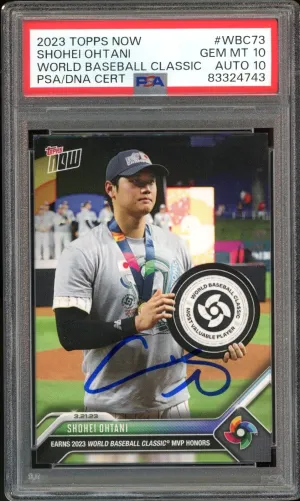 2023 Topps Now World Baseball Shohei Ohtani On Card PSA/DNA 10/10 Auto GEM MINT