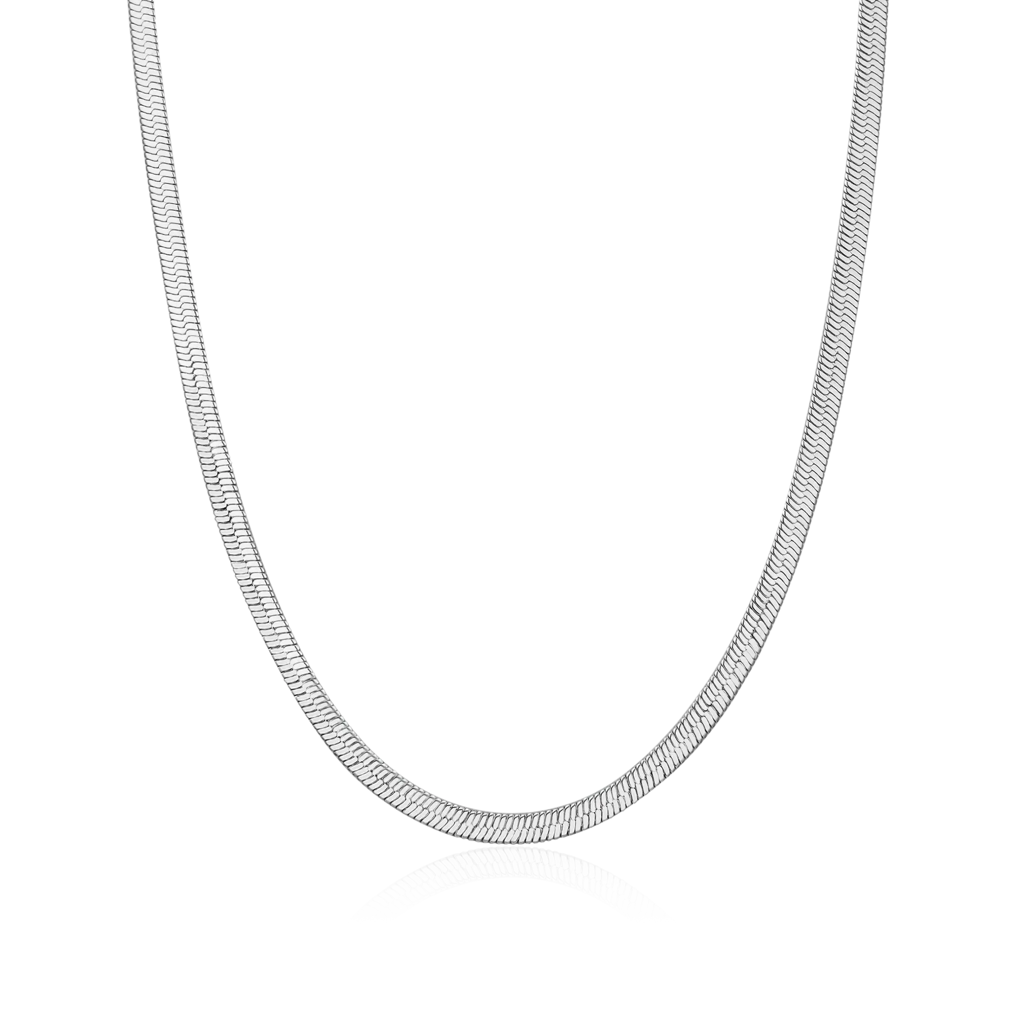 2.5mm Herringbone Chain - White Gold