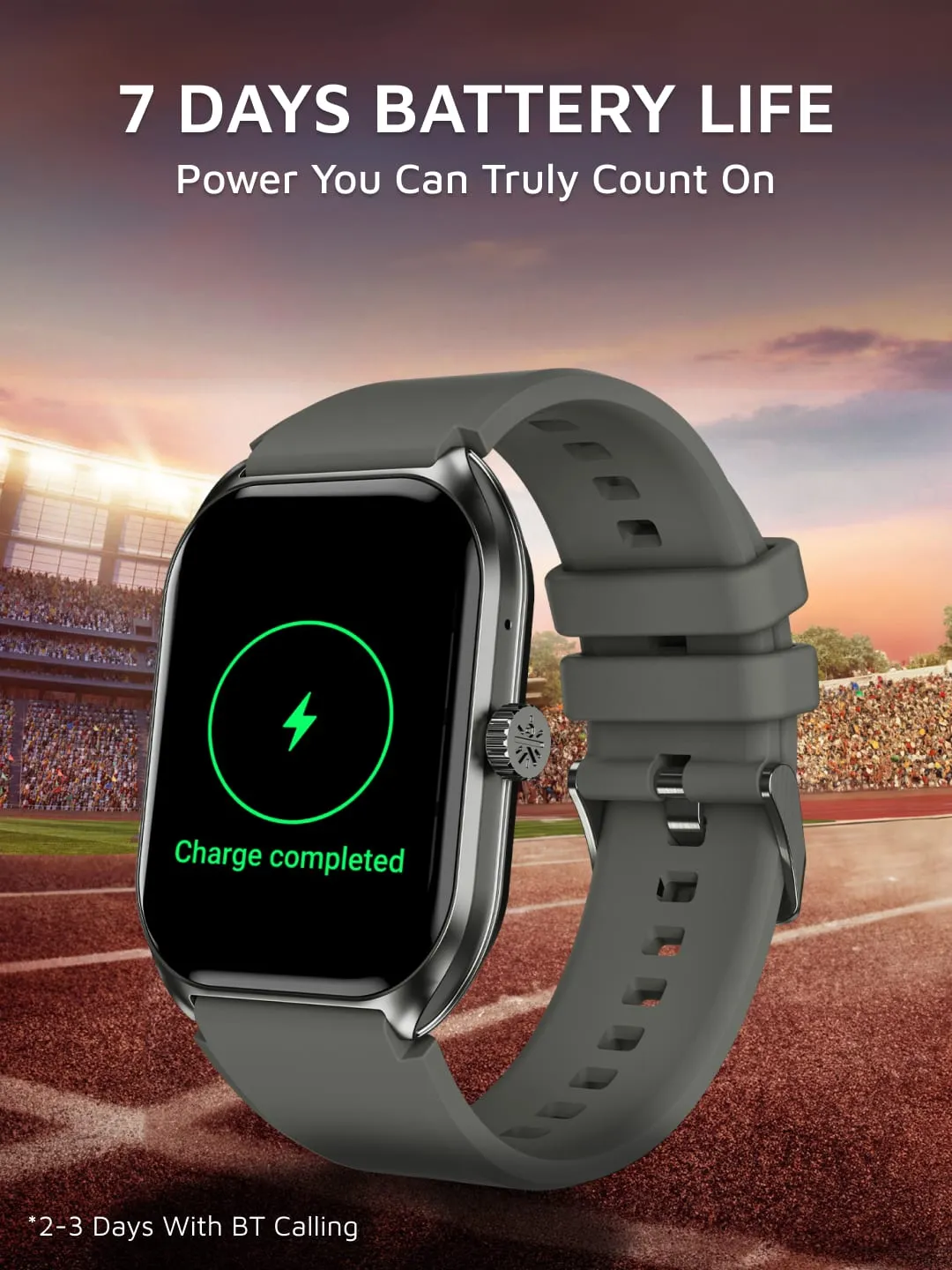 Ace X1 2.04" Amoled Display,1000 NITS, Sleek & Premium Smartwatch( Gun metal Grey)