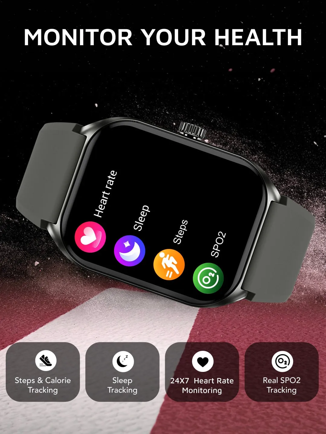Ace X1 2.04" Amoled Display,1000 NITS, Sleek & Premium Smartwatch( Gun metal Grey)