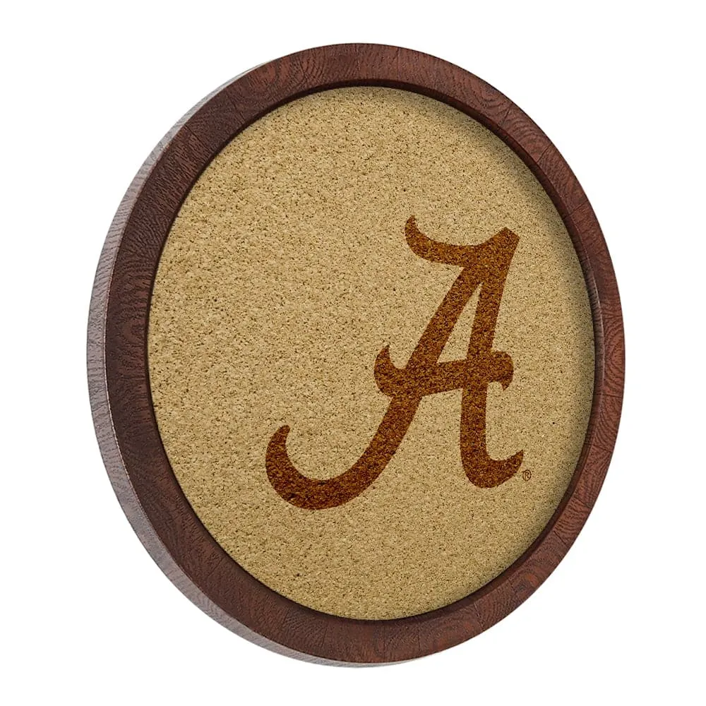 Alabama Crimson Tide: Logo - "Faux" Barrel Framed Cork Board