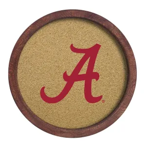 Alabama Crimson Tide: Logo - "Faux" Barrel Framed Cork Board
