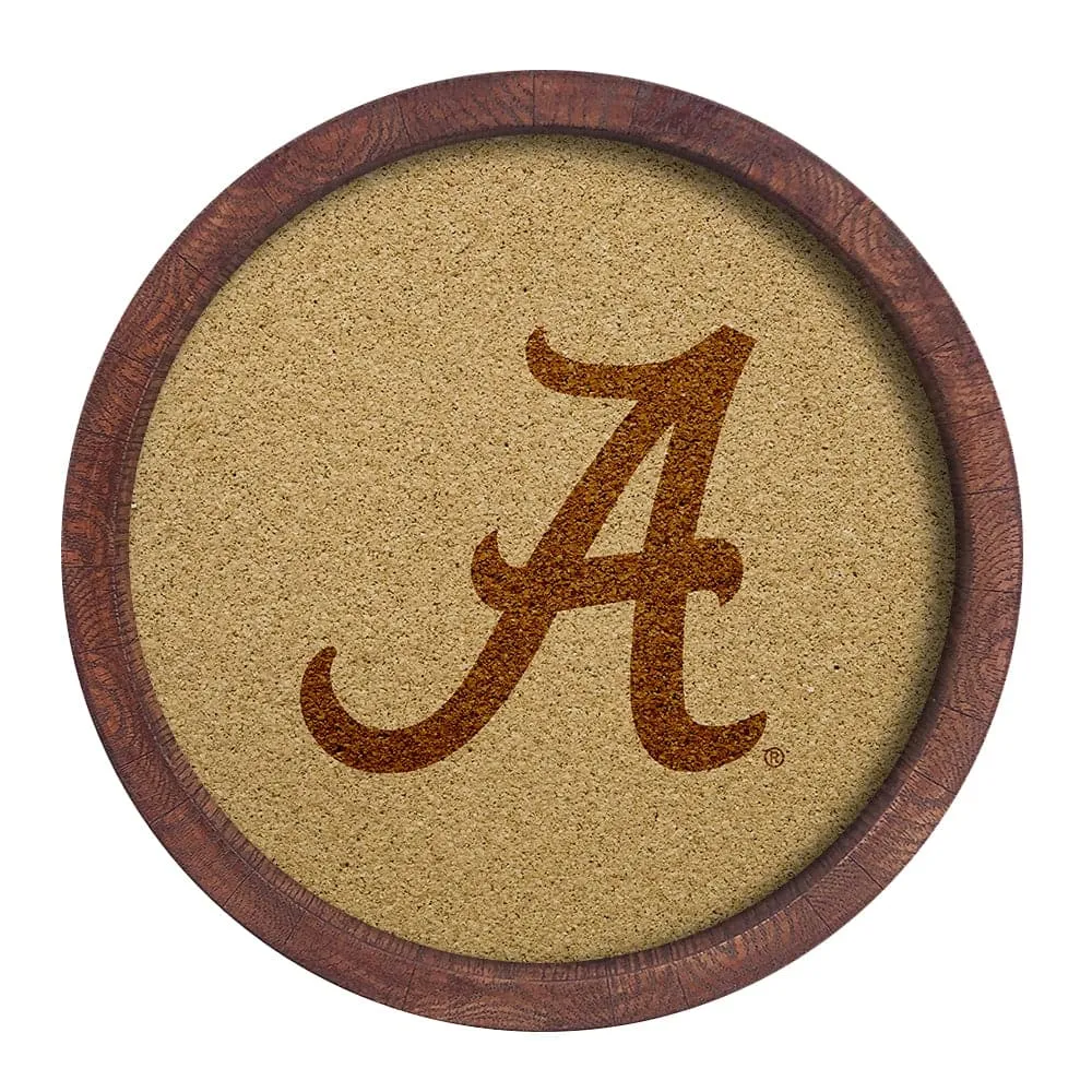 Alabama Crimson Tide: Logo - "Faux" Barrel Framed Cork Board