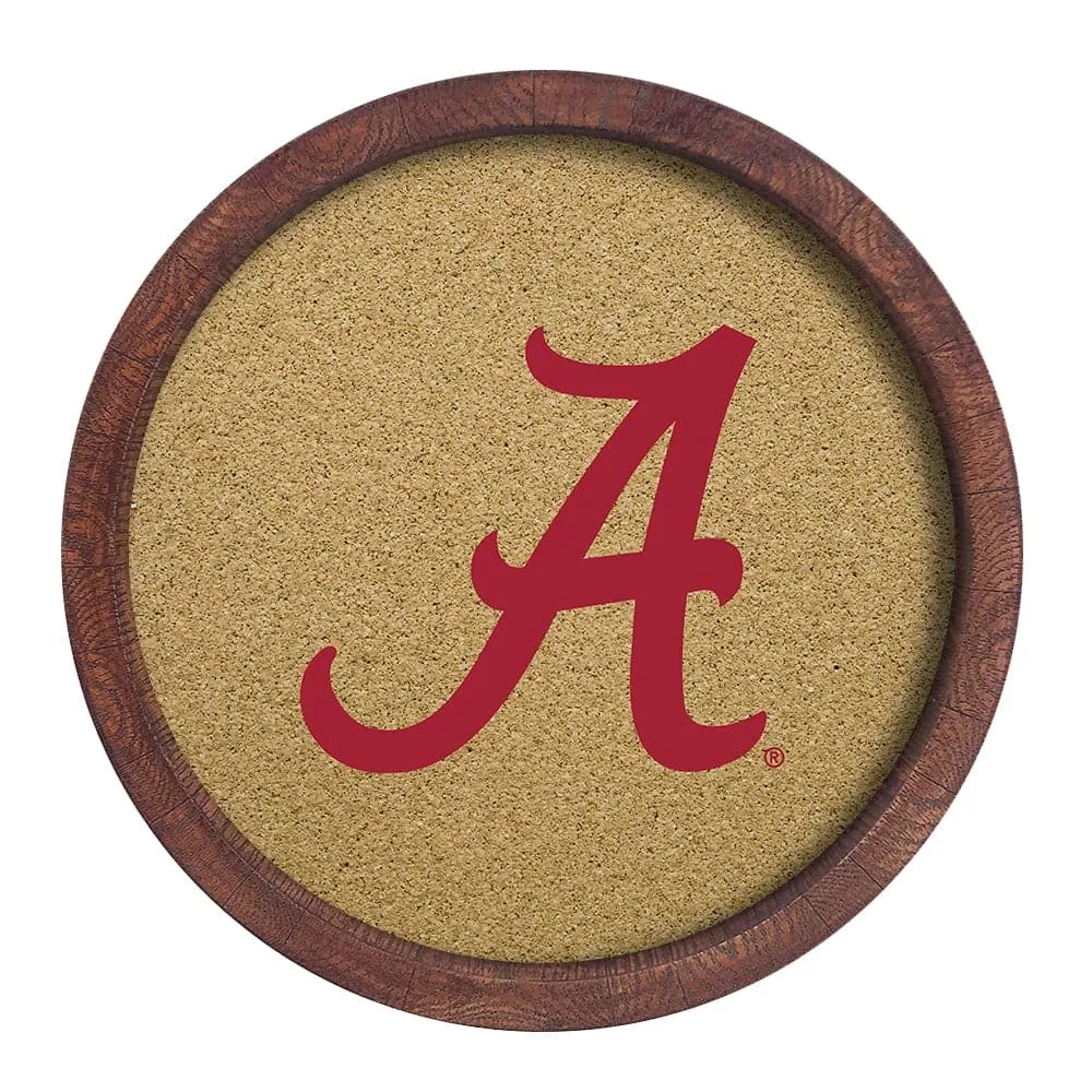Alabama Crimson Tide: Logo - "Faux" Barrel Framed Cork Board