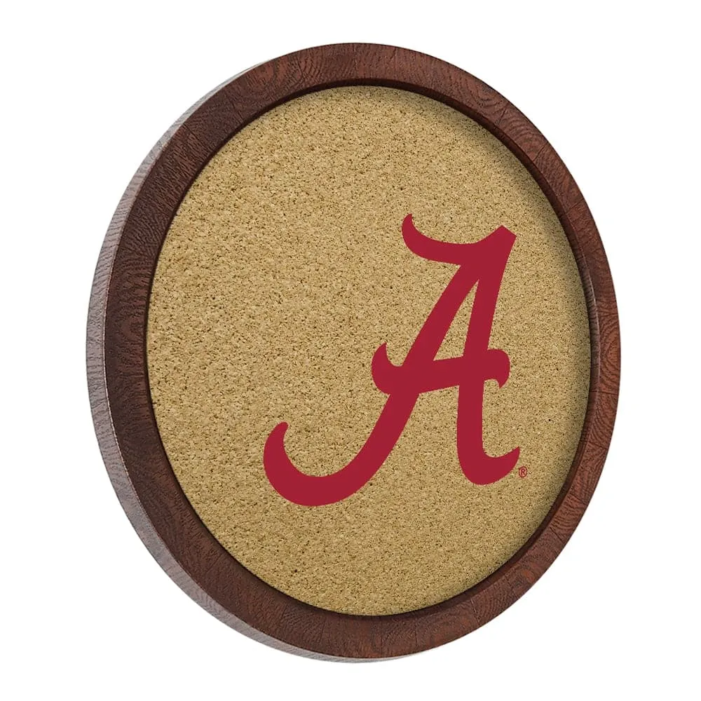 Alabama Crimson Tide: Logo - "Faux" Barrel Framed Cork Board