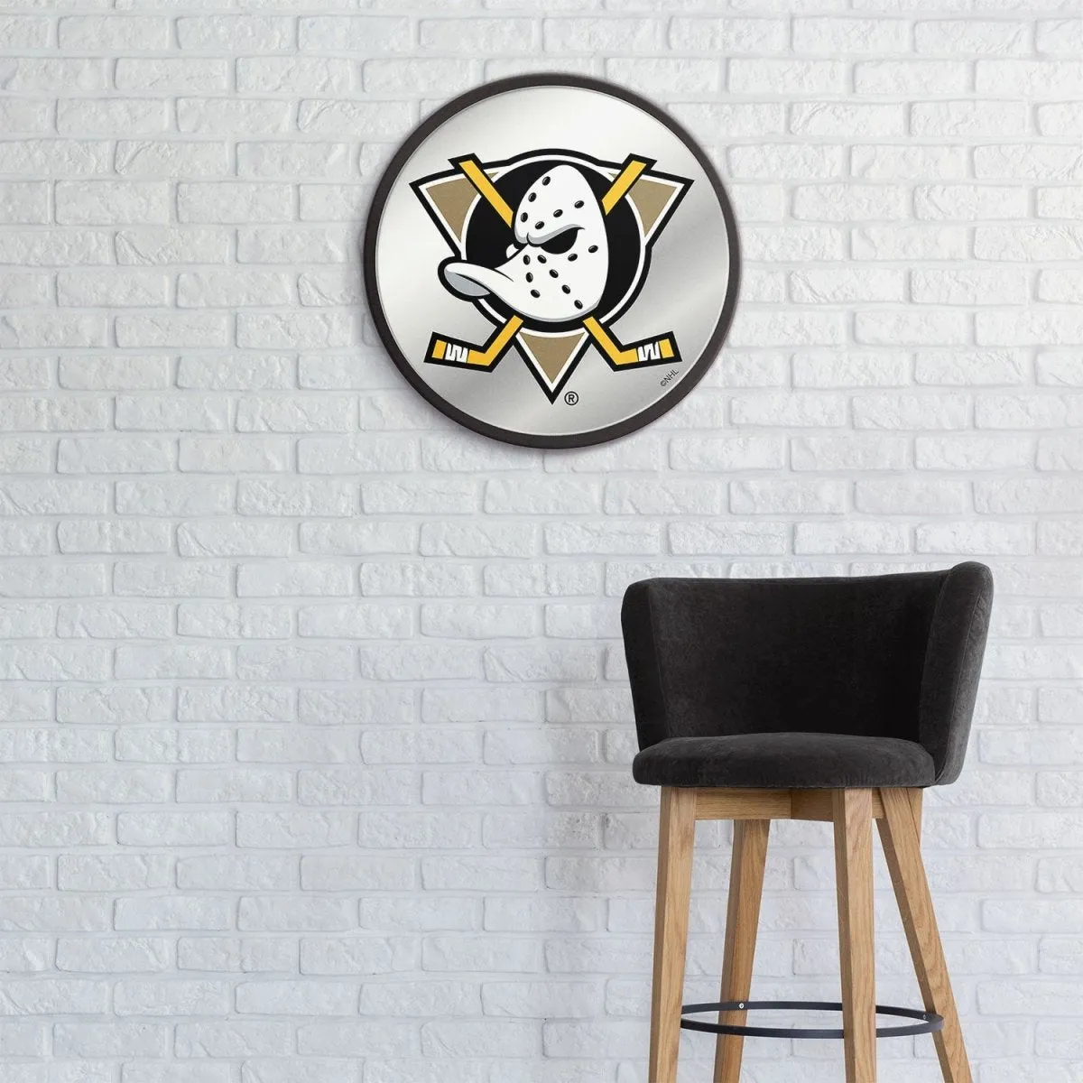 Anaheim Ducks: Secondary Logo - Modern Disc Mirrored Wall Sign