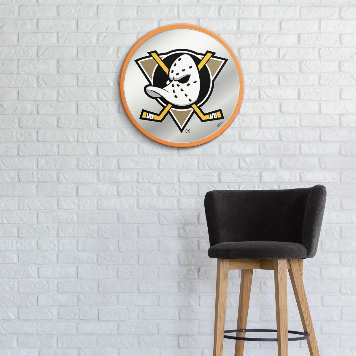 Anaheim Ducks: Secondary Logo - Modern Disc Mirrored Wall Sign