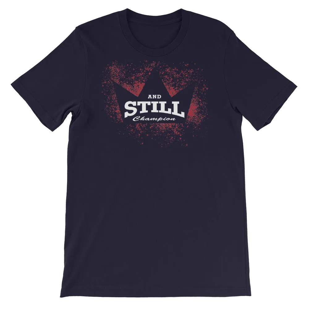 And Still Champion in crown men's T-shirt with ASC logo on back label