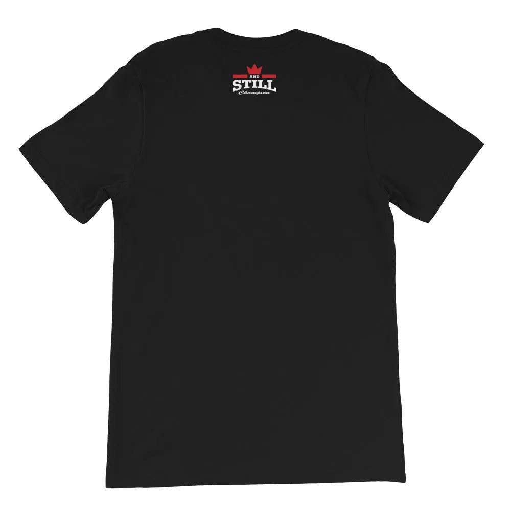 And Still Champion in crown men's T-shirt with ASC logo on back label