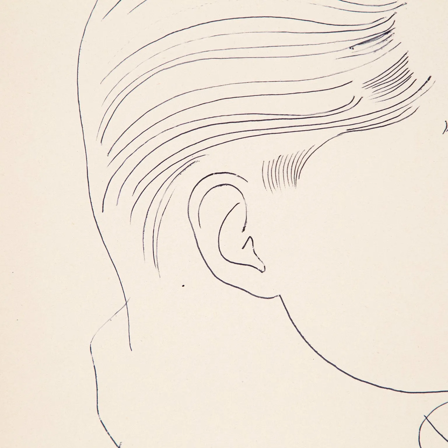 ANDY WARHOL "PROFILE OF A MAN (TONY)" DRAWING, 1950s
