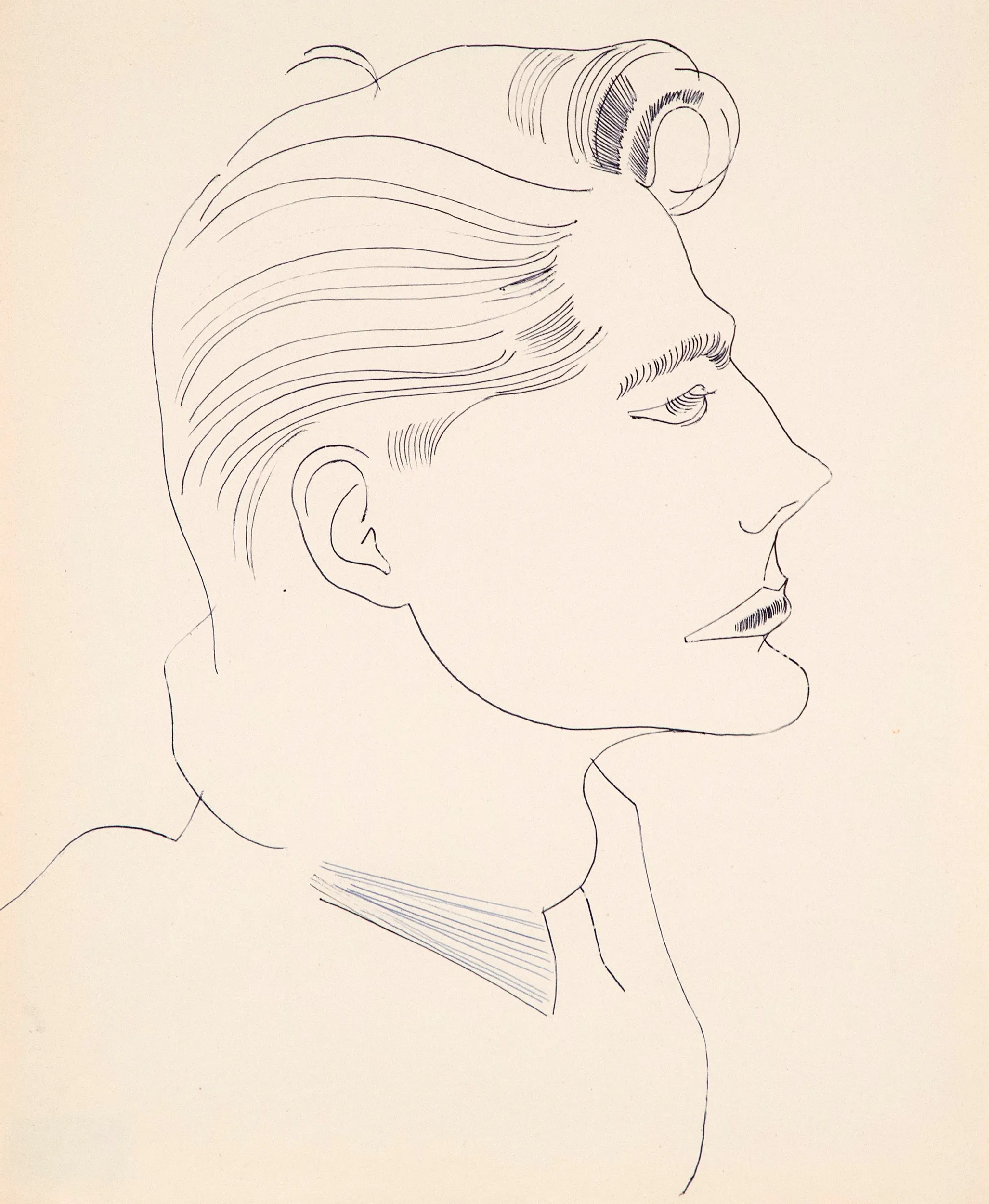 ANDY WARHOL "PROFILE OF A MAN (TONY)" DRAWING, 1950s